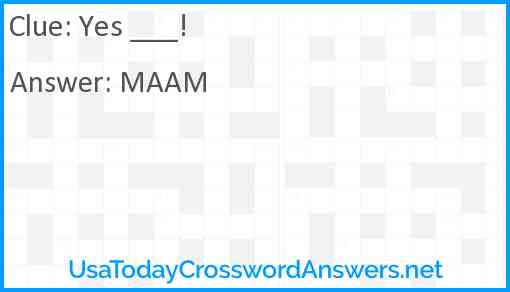Yes ___! Answer