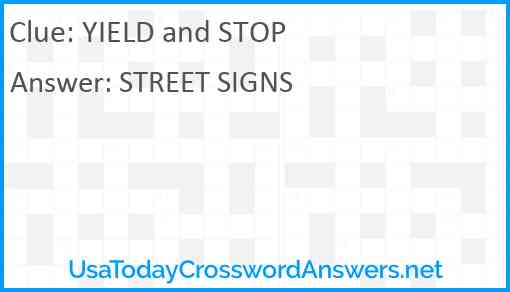 YIELD and STOP Answer