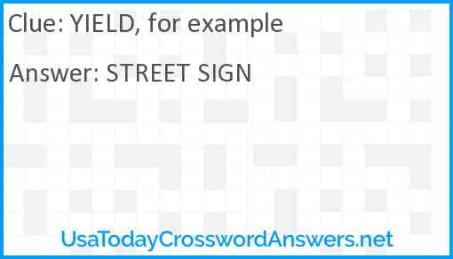 YIELD, for example Answer