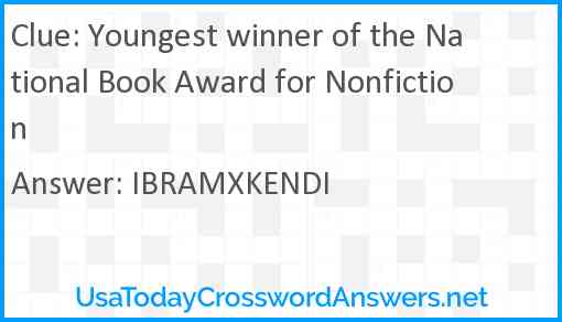 Youngest winner of the National Book Award for Nonfiction Answer