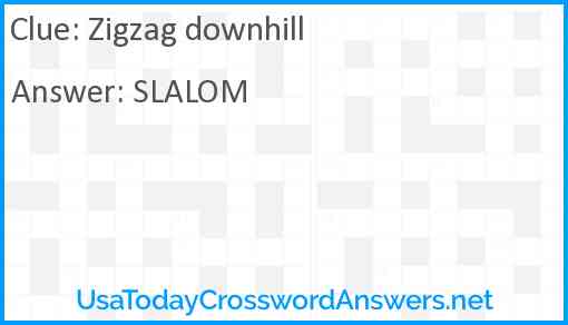 Zigzag downhill Answer