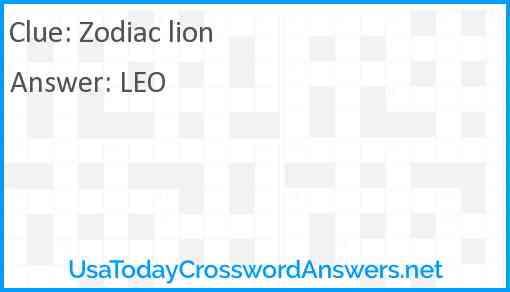 Zodiac lion Answer