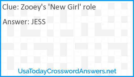 Zooey's 'New Girl' role Answer