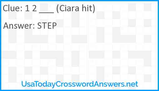 1 2 ___ (Ciara hit) Answer