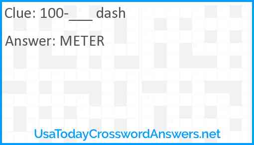 100-___ dash Answer