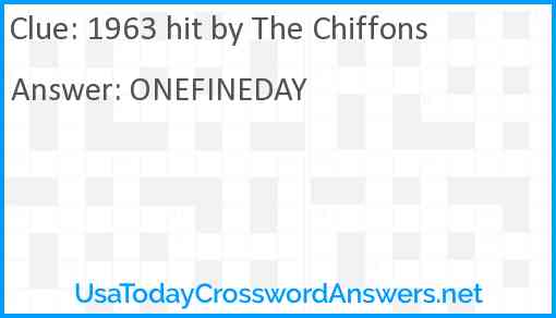 1963 hit by The Chiffons Answer