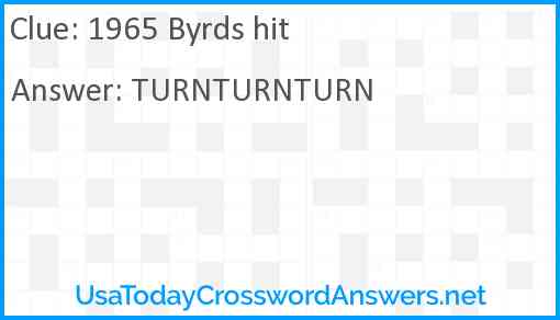 1965 Byrds hit Answer