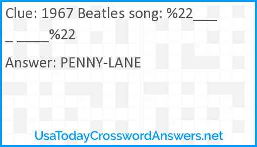 1967 Beatles song: %22____ ____%22 Answer