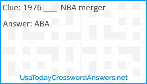 1976 ___-NBA merger Answer