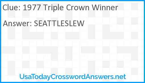 1977 Triple Crown Winner Answer