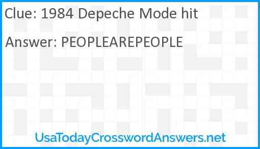 1984 Depeche Mode hit Answer
