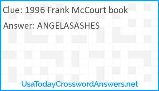 1996 Frank McCourt book Answer