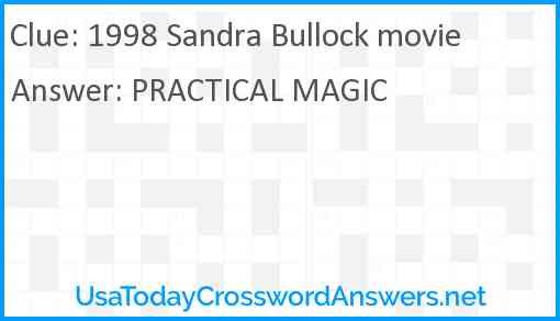 1998 Sandra Bullock movie Answer