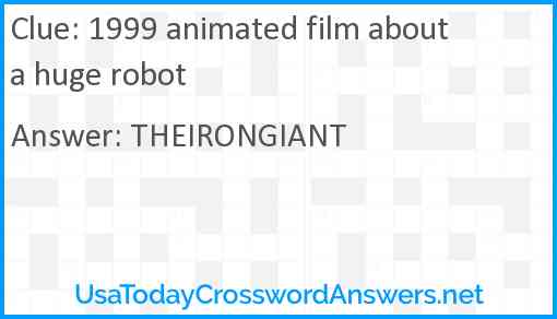 1999 animated film about a huge robot Answer