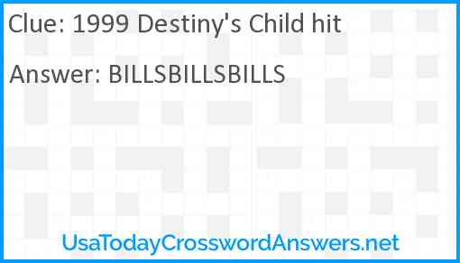 1999 Destiny's Child hit Answer