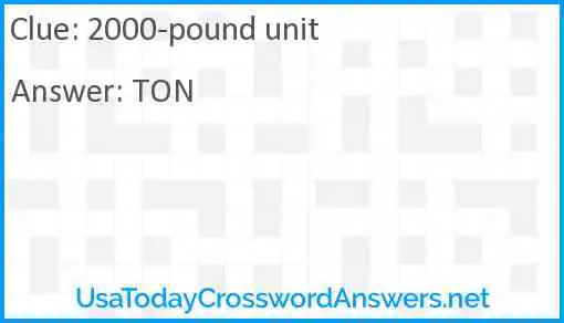 2000-pound unit Answer