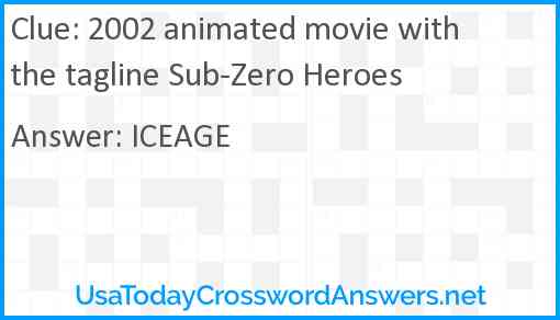 2002 animated movie with the tagline Sub-Zero Heroes Answer