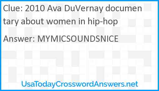 2010 Ava DuVernay documentary about women in hip-hop Answer