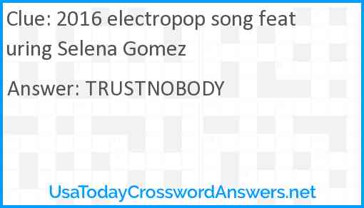 2016 electropop song featuring Selena Gomez Answer