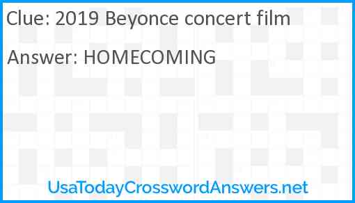 2019 Beyonce concert film Answer