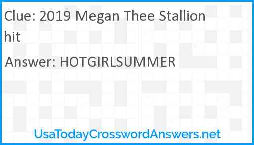 2019 Megan Thee Stallion hit Answer