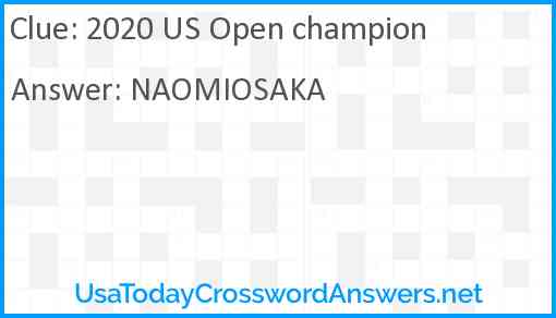 2020 US Open champion Answer