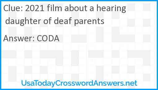 2021 film about a hearing daughter of deaf parents Answer