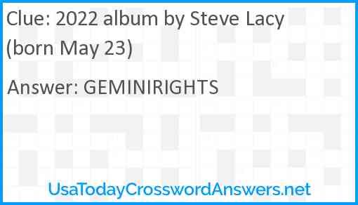 2022 album by Steve Lacy (born May 23) Answer