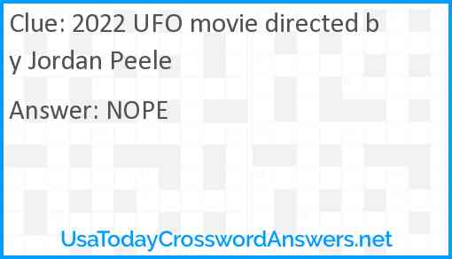 2022 UFO movie directed by Jordan Peele Answer