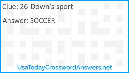 26-Down's sport Answer