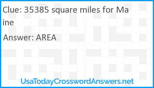 35385 square miles for Maine Answer