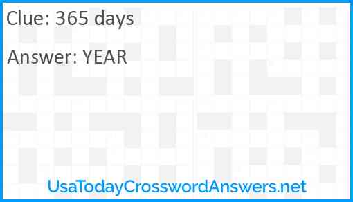 365 days Answer