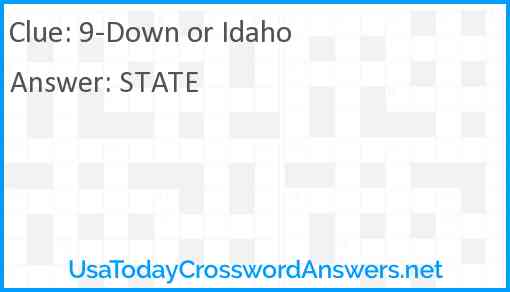 9-Down or Idaho Answer