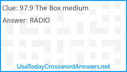 97.9 The Box medium Answer