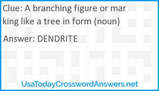 A branching figure or marking like a tree in form (noun) Answer