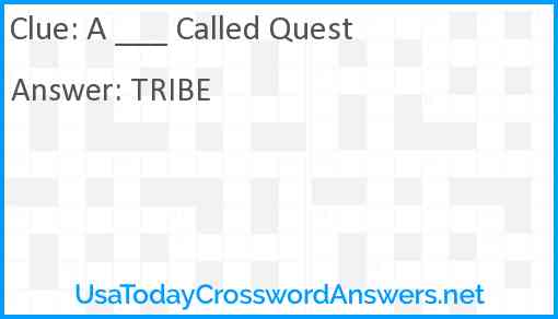 A ___ Called Quest Answer