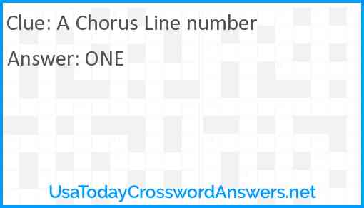 A Chorus Line number Answer