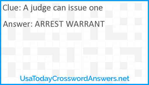A judge can issue one Answer