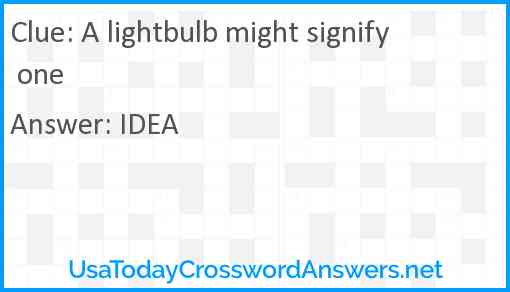 A lightbulb might signify one Answer