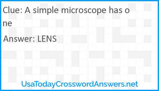 A simple microscope has one Answer