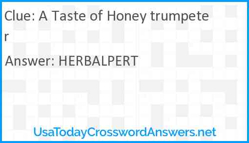A Taste of Honey trumpeter Answer