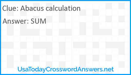 Abacus calculation Answer