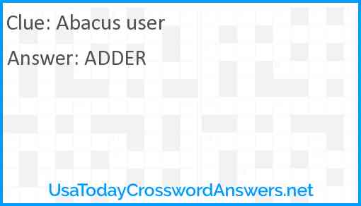 Abacus user Answer