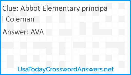 Abbot Elementary principal Coleman Answer