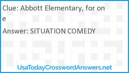 Abbott Elementary, for one Answer