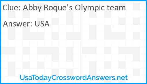 Abby Roque's Olympic team Answer