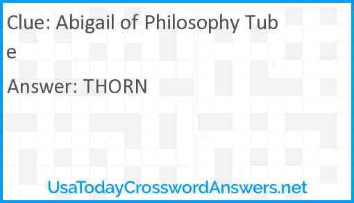 Abigail of Philosophy Tube Answer