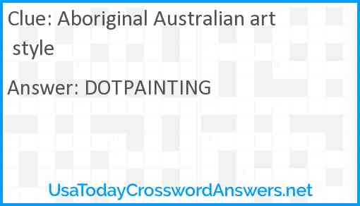 Aboriginal Australian art style Answer