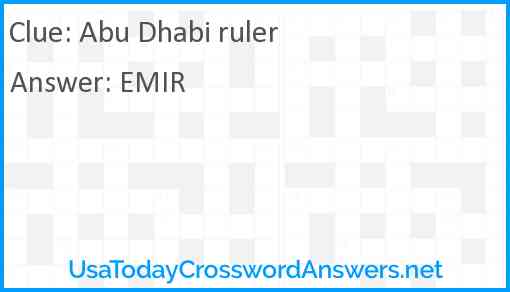 Abu Dhabi ruler Answer