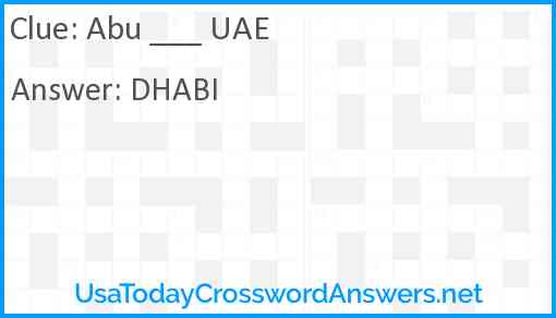 Abu ___ UAE Answer